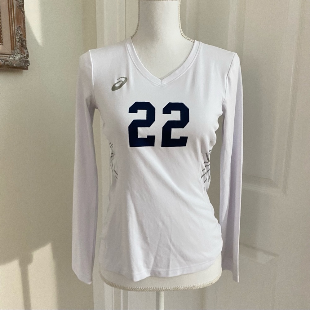 ASICS V-neck Raiders 22 Long Sleeve Jersey Top Sz XS As Is